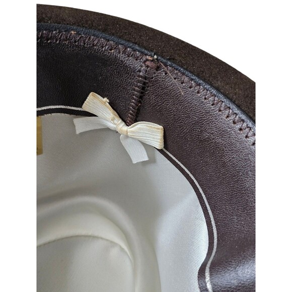 Henry The Hatter Detroit Mens Size 6 7/8 Brown Genuine Fur Felt Derby Fedora Hat - Picture 15 of 16